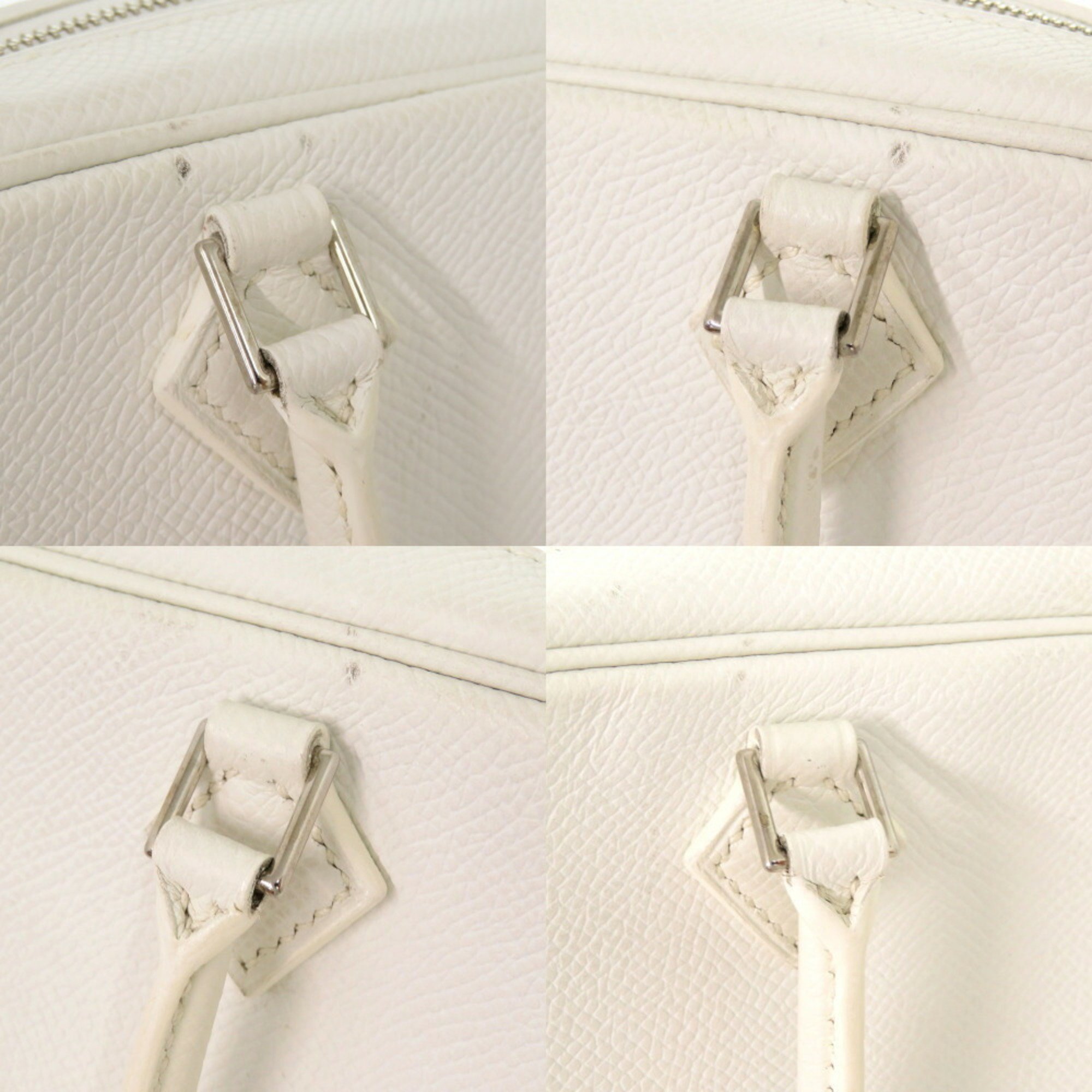 Hermes Plume Elan 20 Epsom Leather White L Stamped Handbag 1625 HERMES