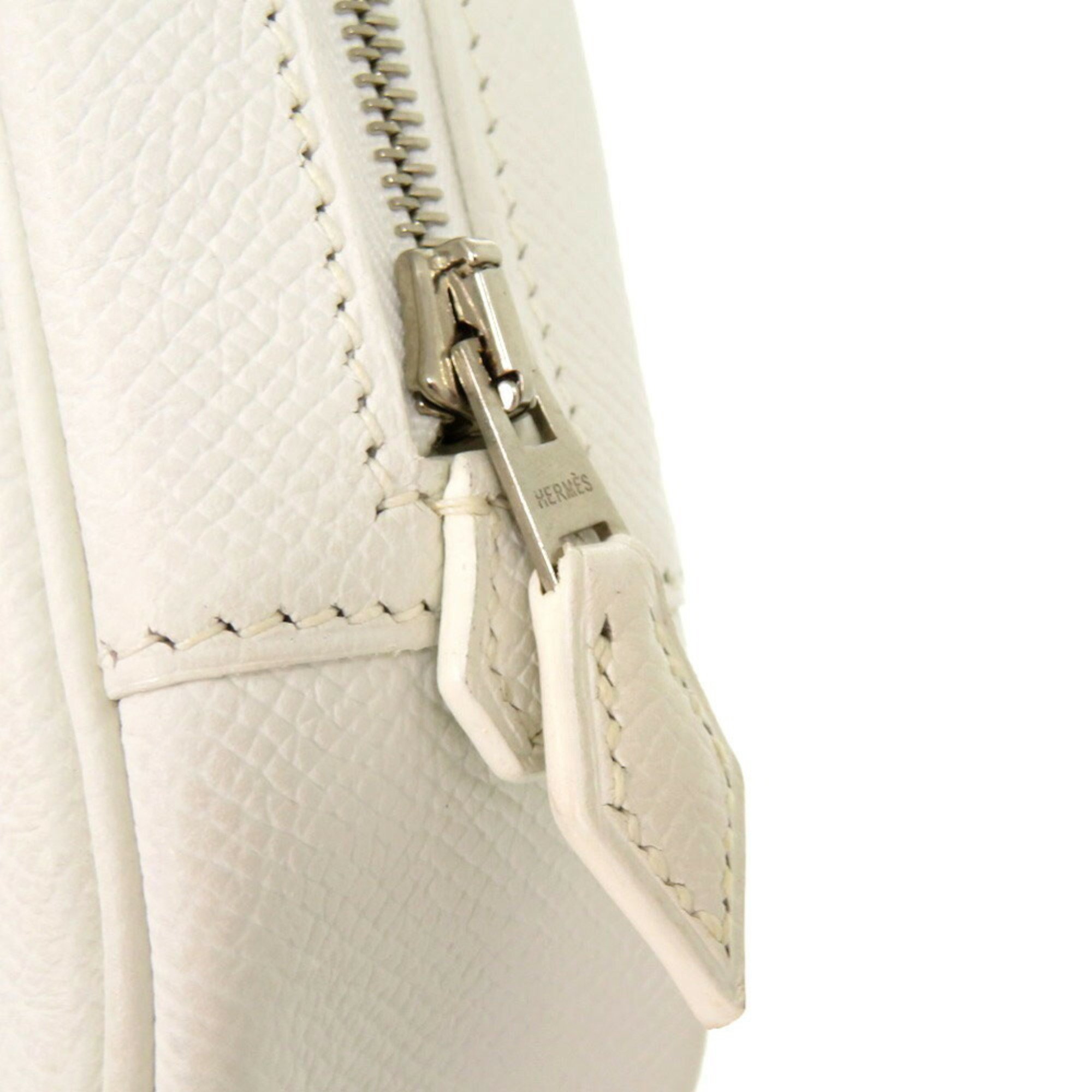 Hermes Plume Elan 20 Epsom Leather White L Stamped Handbag 1625 HERMES