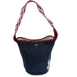 BALLY shoulder bag denim canvas blue red 1127