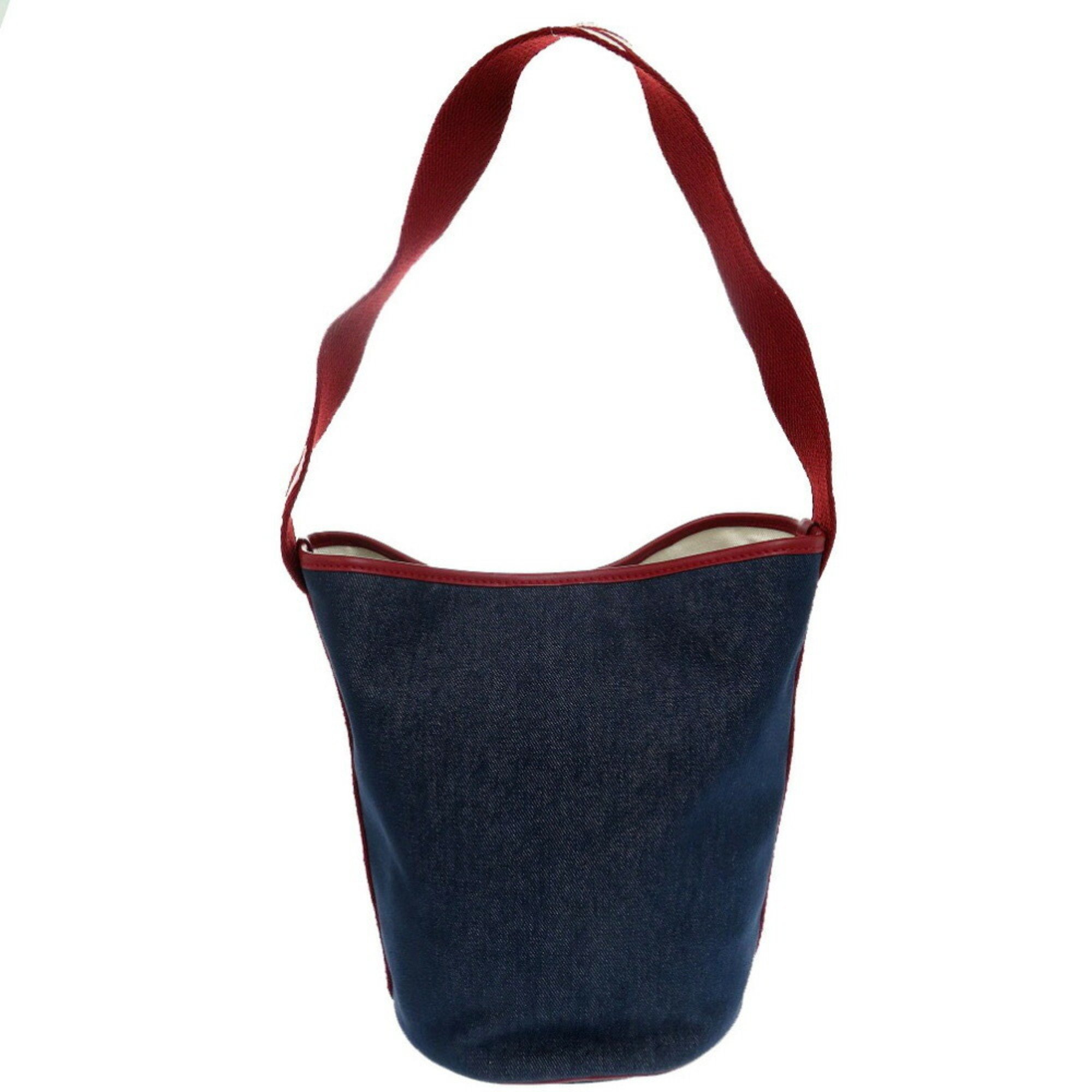 BALLY shoulder bag denim canvas blue red 1127