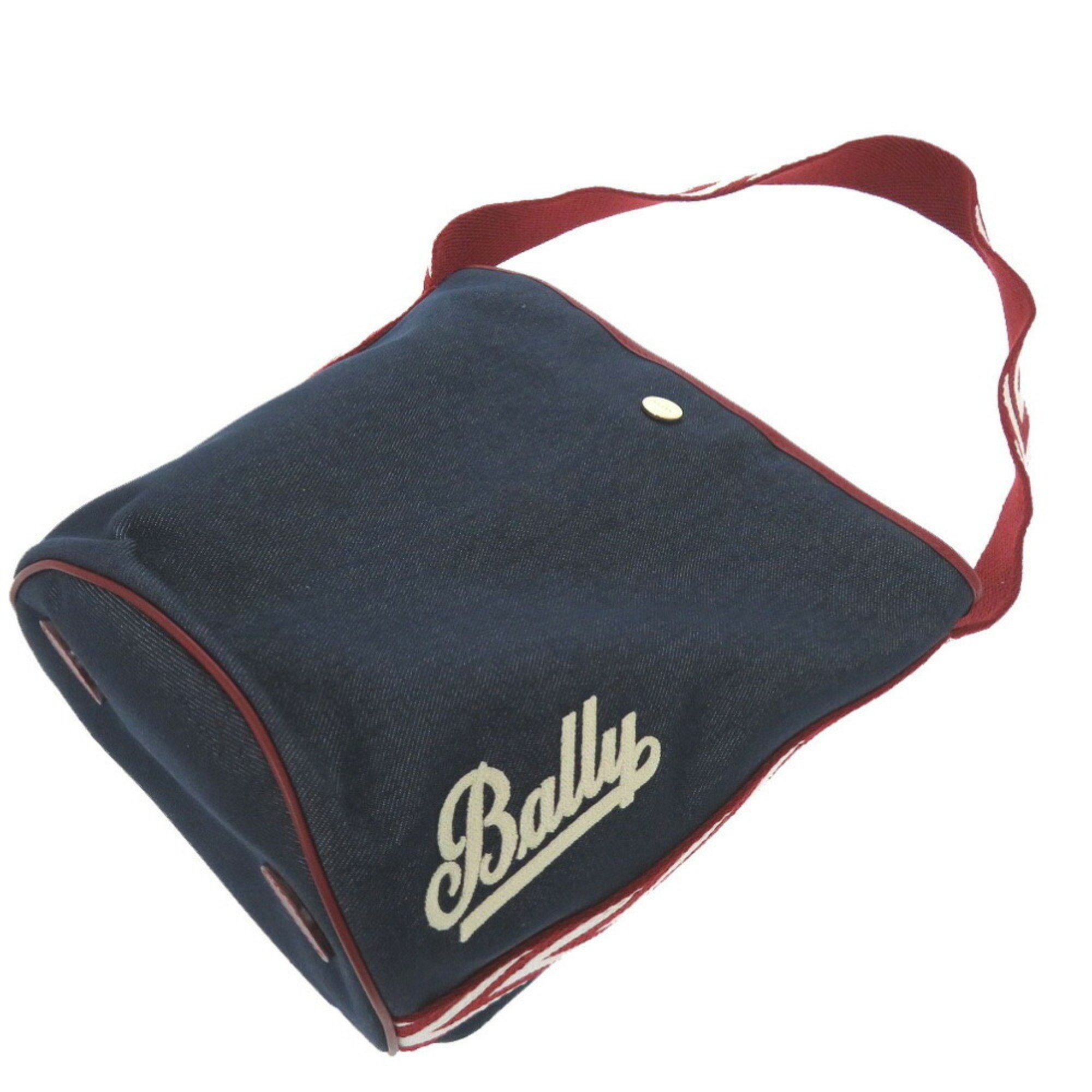 BALLY shoulder bag denim canvas blue red 1127