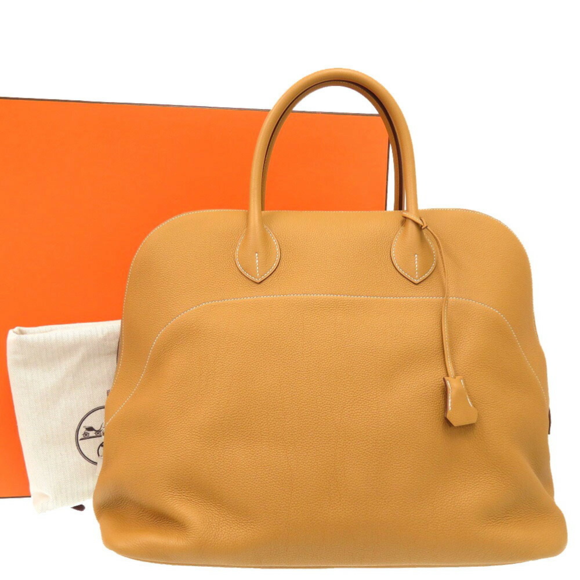 Hermes Bolide Relax 45 Taurillon Novillo Natural Sable Y Stamp Handbag 1352 HERMES