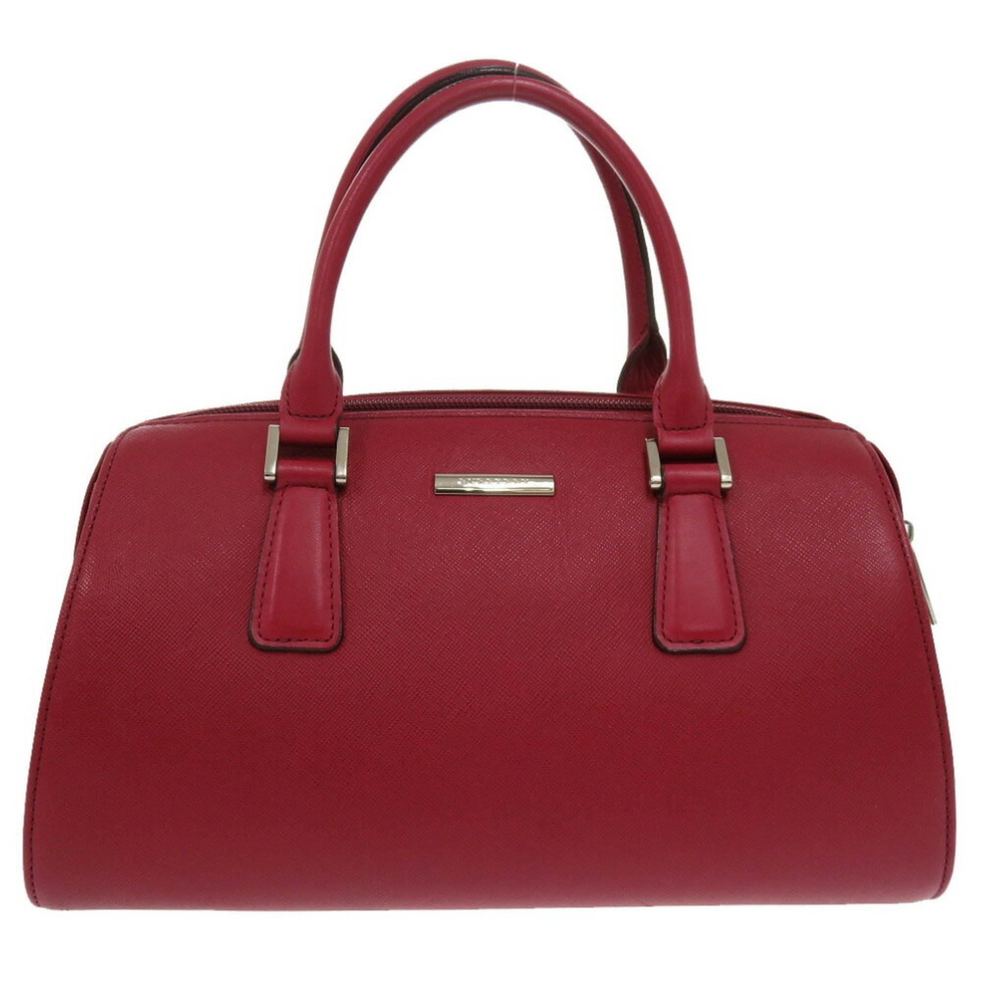 Burberry Nova Check Leather Red Handbag 1444BURBERRY