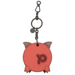 Bottega Veneta Leather Pink Brown Intrecciato Pig 550012 Keychain Bag Charm 1064 BOTTEGA VENETA