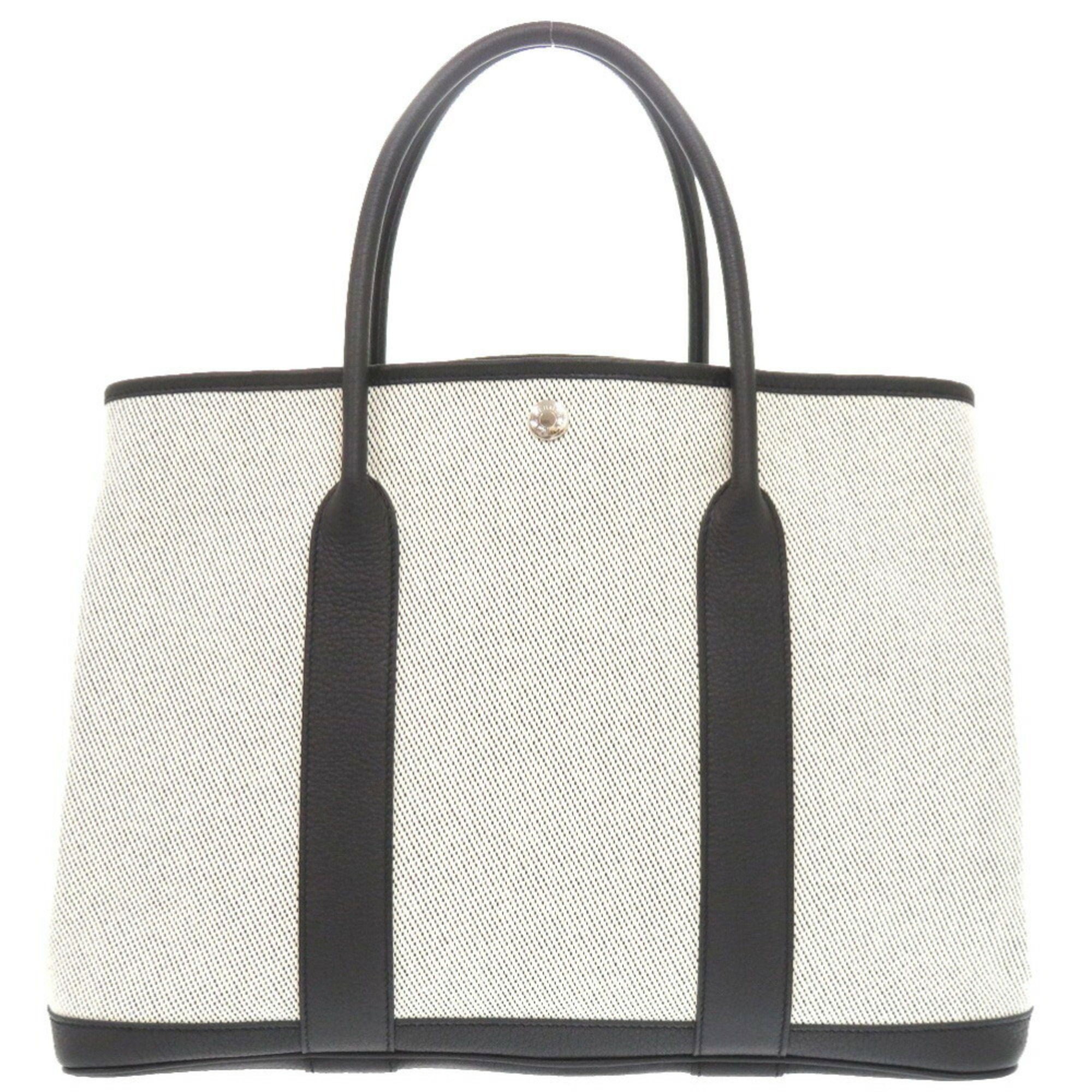 Hermes Garden PM 36 Toile H Negonda Grey Black Y Stamp Tote Bag 1539 HERMES