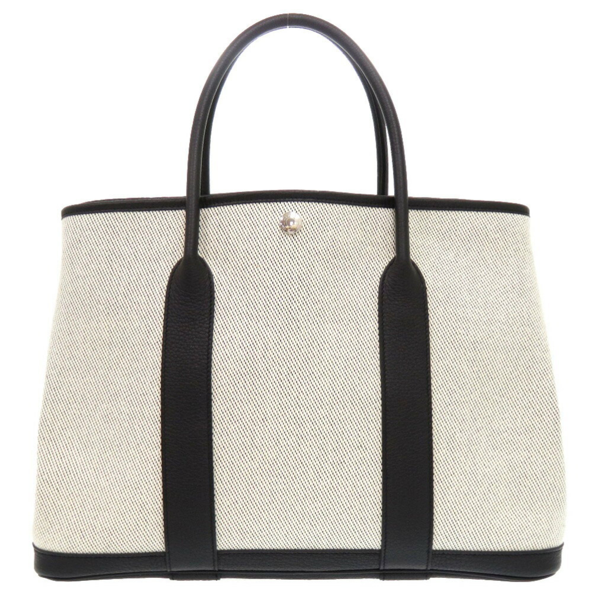 Hermes Garden PM 36 Toile H Negonda Grey Black Y Stamp Tote Bag 1539 HERMES