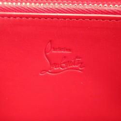 Christian Louboutin Panettone Studs 3135058 Leather Black Red Round Long Wallet 0507Christian