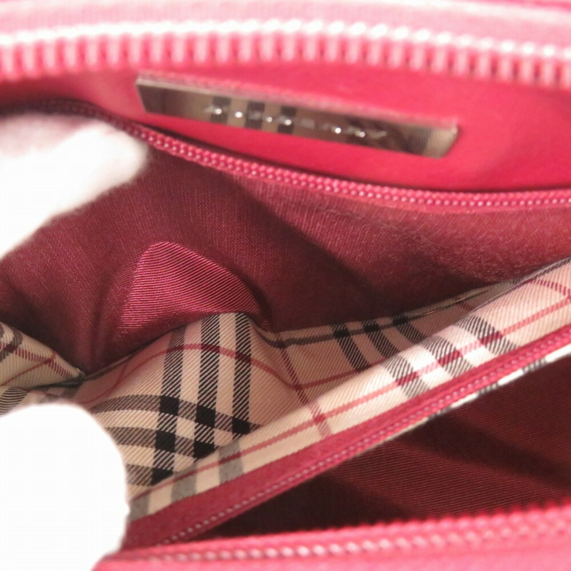 Burberry Nova Check Leather Red Handbag 1444BURBERRY