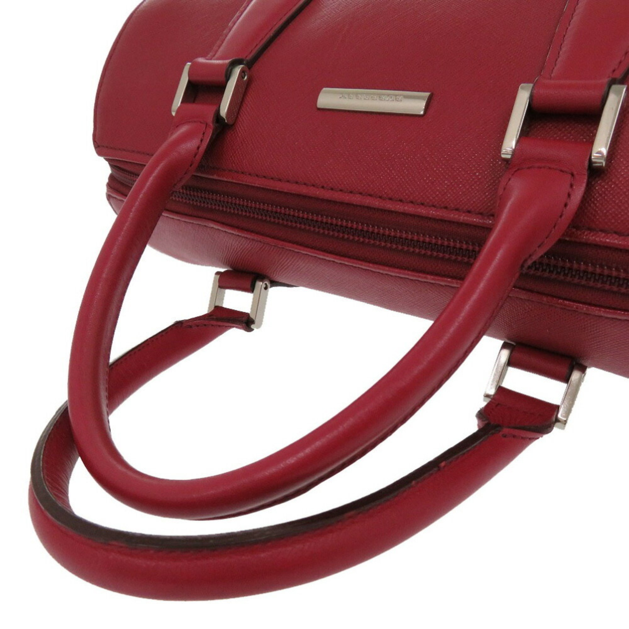 Burberry Nova Check Leather Red Handbag 1444BURBERRY