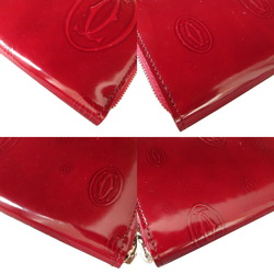 Cartier Happy Birthday L3001283 Patent Leather Bordeaux Round Long Wallet 0508Cartier