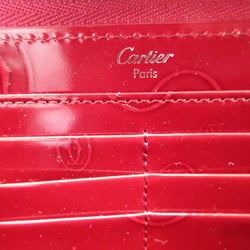 Cartier Happy Birthday L3001283 Patent Leather Bordeaux Round Long Wallet 0508Cartier