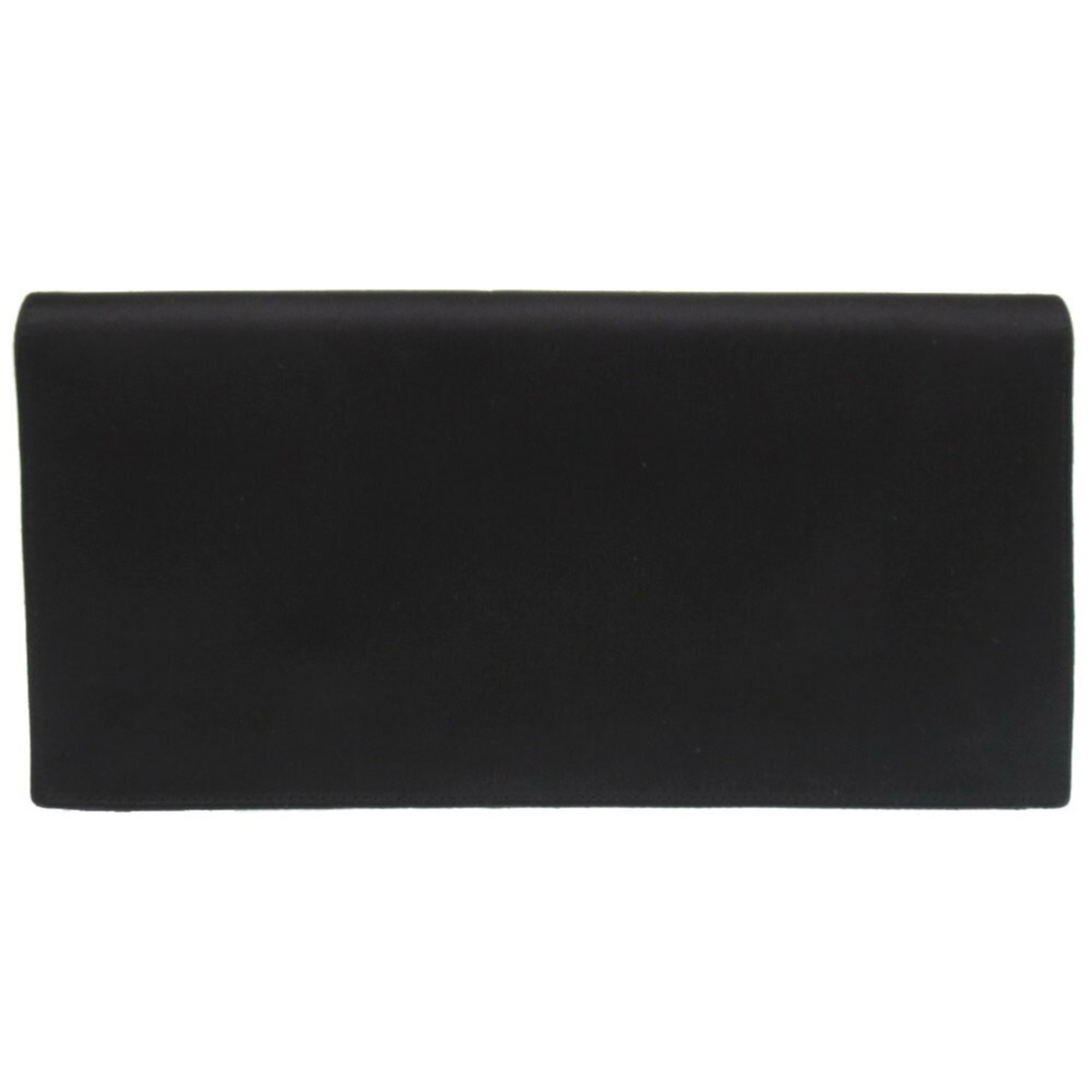 Hermes Fako Satin Black 〇K Stamped Clutch Bag 2065 HERMES