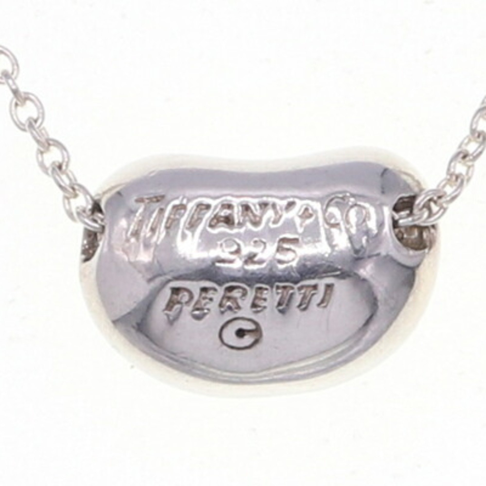 Tiffany Necklace Elsa Peretti Bean SV Sterling Silver 925 Pendant Choker Women's TIFFANY & CO