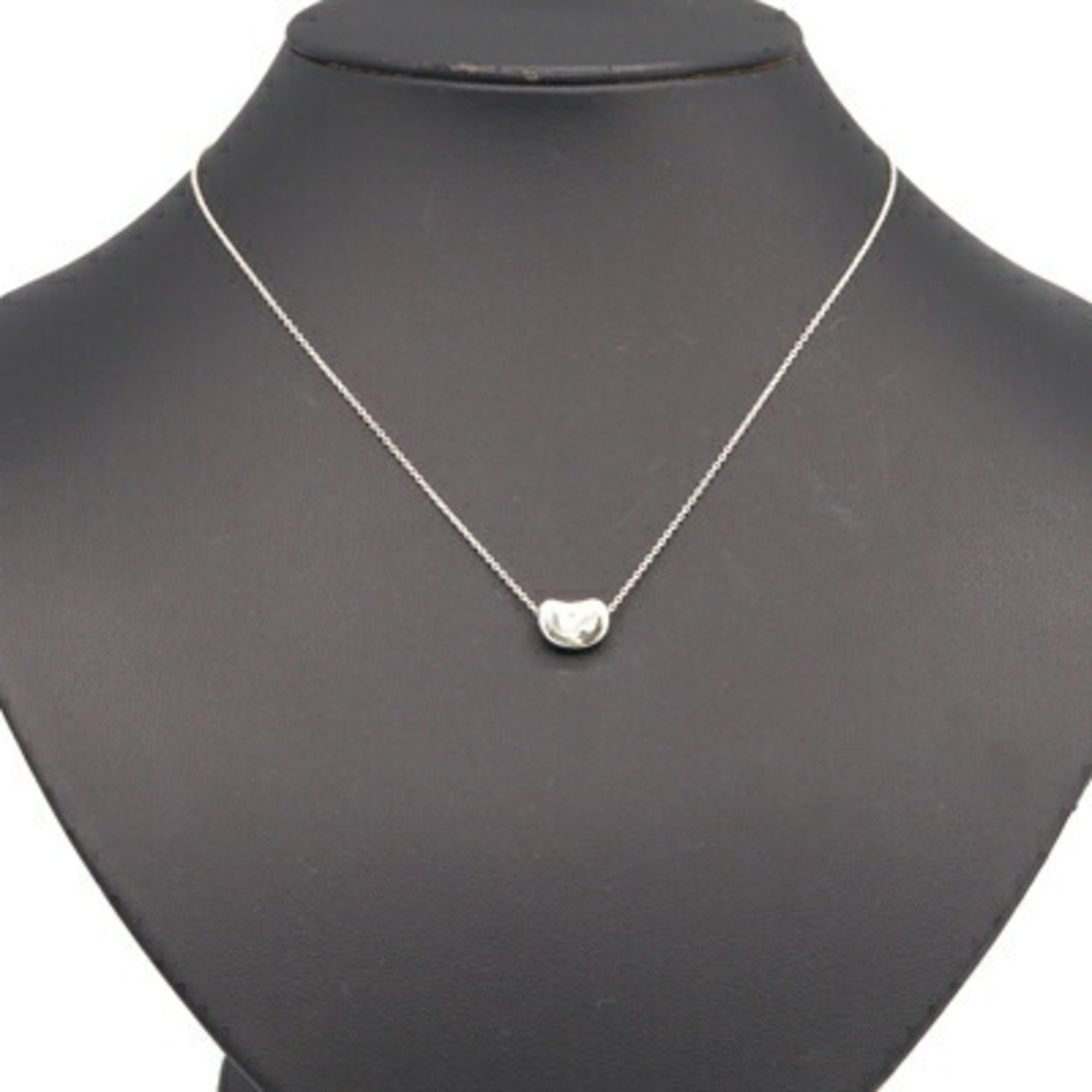 Tiffany Necklace Elsa Peretti Bean SV Sterling Silver 925 Pendant Choker Women's TIFFANY & CO