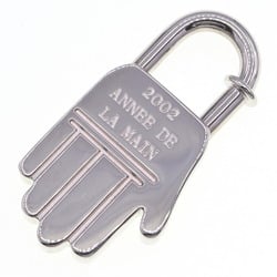 Hermes Padlock 2002 Limited Edition Hand Motif Silver Metal Key Kadena Ring Bag Charm ANNEE DE LA MAIN HERMES