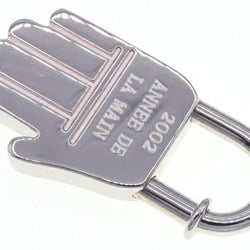 Hermes Padlock 2002 Limited Edition Hand Motif Silver Metal Key Kadena Ring Bag Charm ANNEE DE LA MAIN HERMES