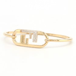 Fendi Bangle Orlock 8AH359 Gold Metal Rhinestone S Size Women's FENDI