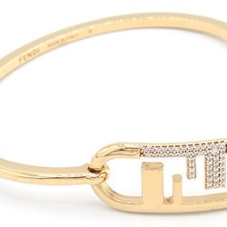 Fendi Bangle Orlock 8AH359 Gold Metal Rhinestone S Size Women's FENDI