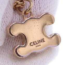 Celine Necklace Triomphe Rhinestone 460GB6BZI.35OR Gold Metal Pendant Choker Women's CELINE