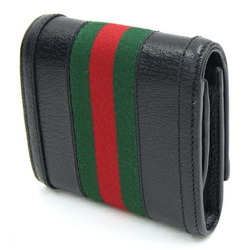 Gucci Bi-fold Wallet Ophidia 719887 Black Red Green Leather GG Compact Women's GUCCI