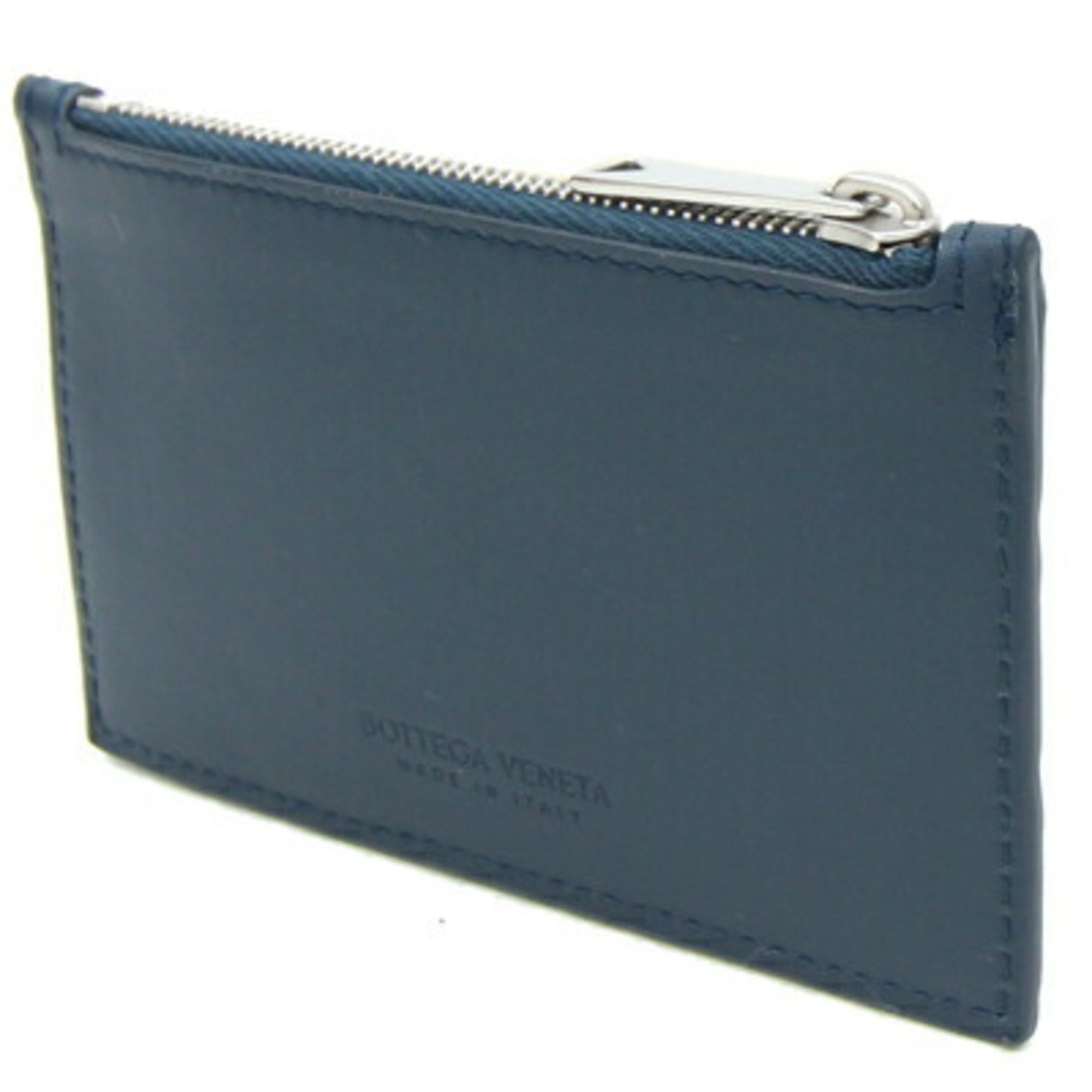 Bottega Veneta Coin Case Intrecciato 679802 Navy Leather Purse Card Fragment Women Men BOTTEGA VENETA