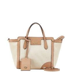 Gucci Swing Handbag Shoulder Bag 368827 Beige Brown Canvas Leather Women's GUCCI