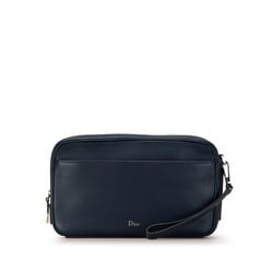 Christian Dior Dior clutch bag, second navy calf leather, women's