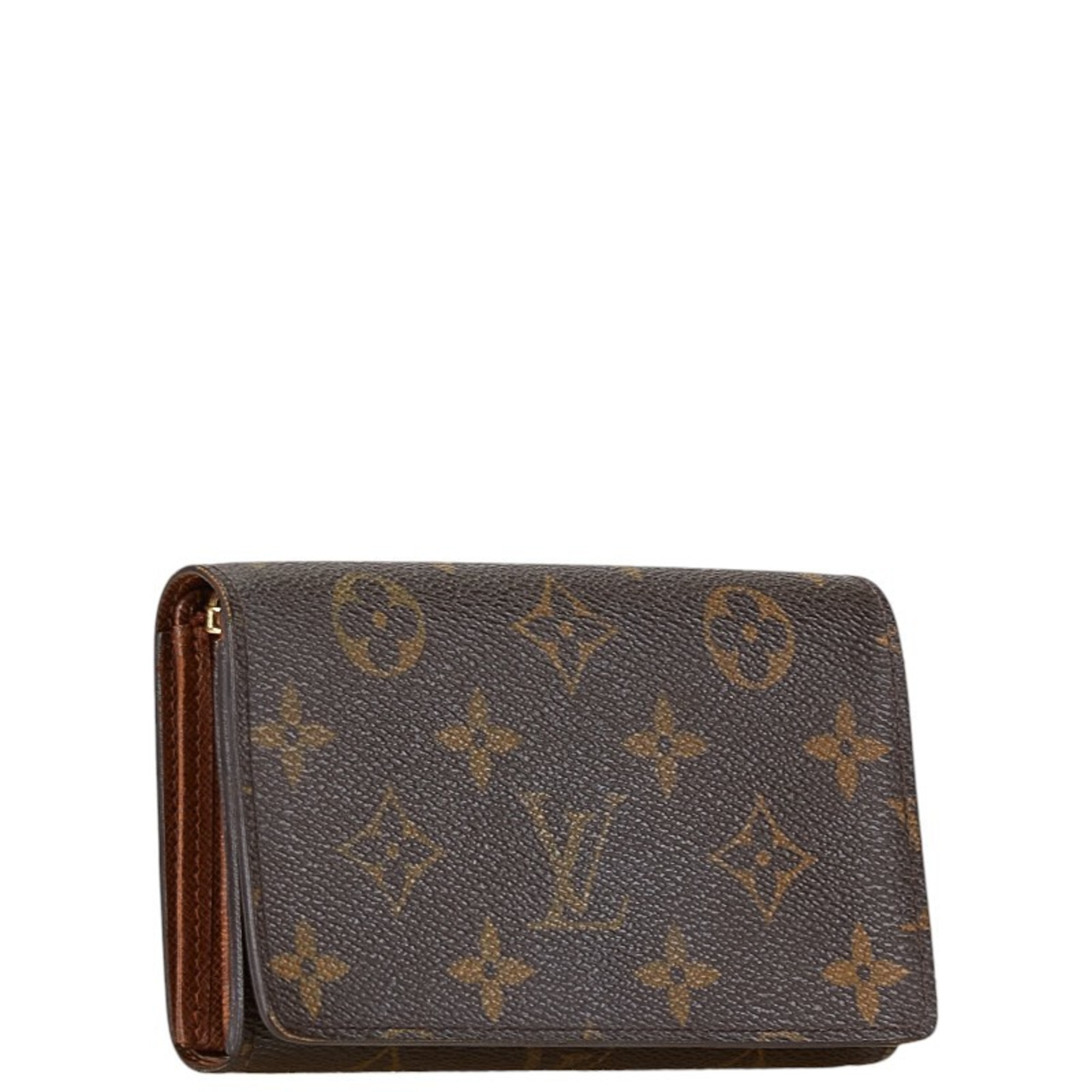 Louis Vuitton Monogram Portemonnay Bi-fold Wallet M61730 Brown PVC Leather Women's LOUIS VUITTON