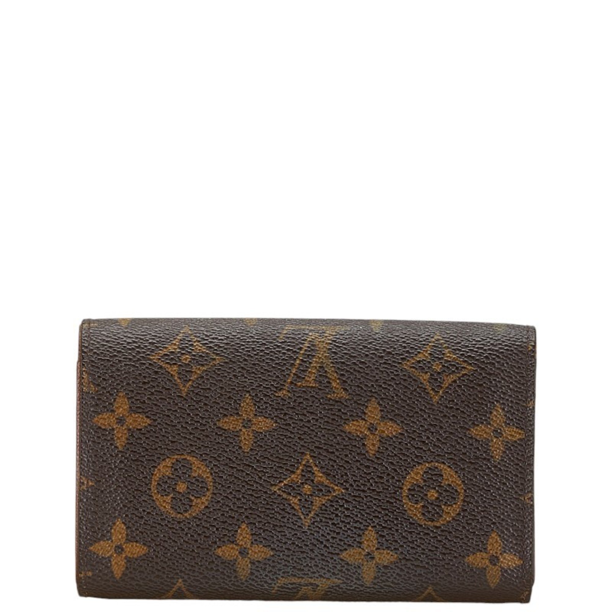 Louis Vuitton Monogram Portemonnay Bi-fold Wallet M61730 Brown PVC Leather Women's LOUIS VUITTON