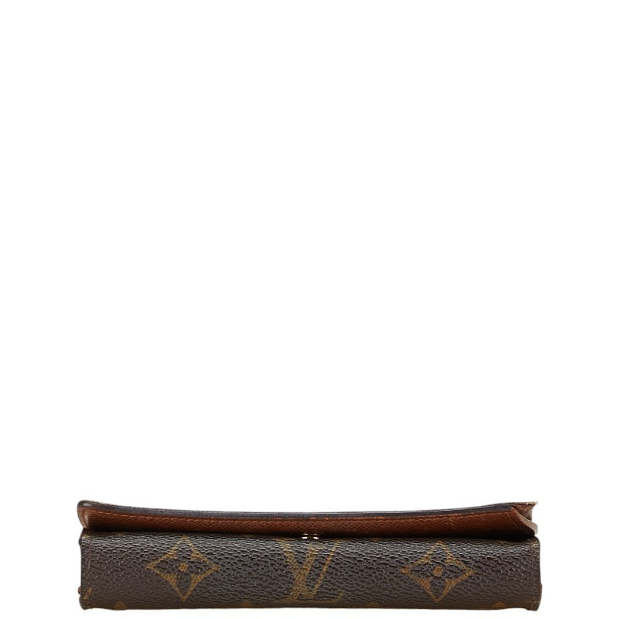 Louis Vuitton Monogram Portemonnay Bi-fold Wallet M61730 Brown PVC Leather Women's LOUIS VUITTON