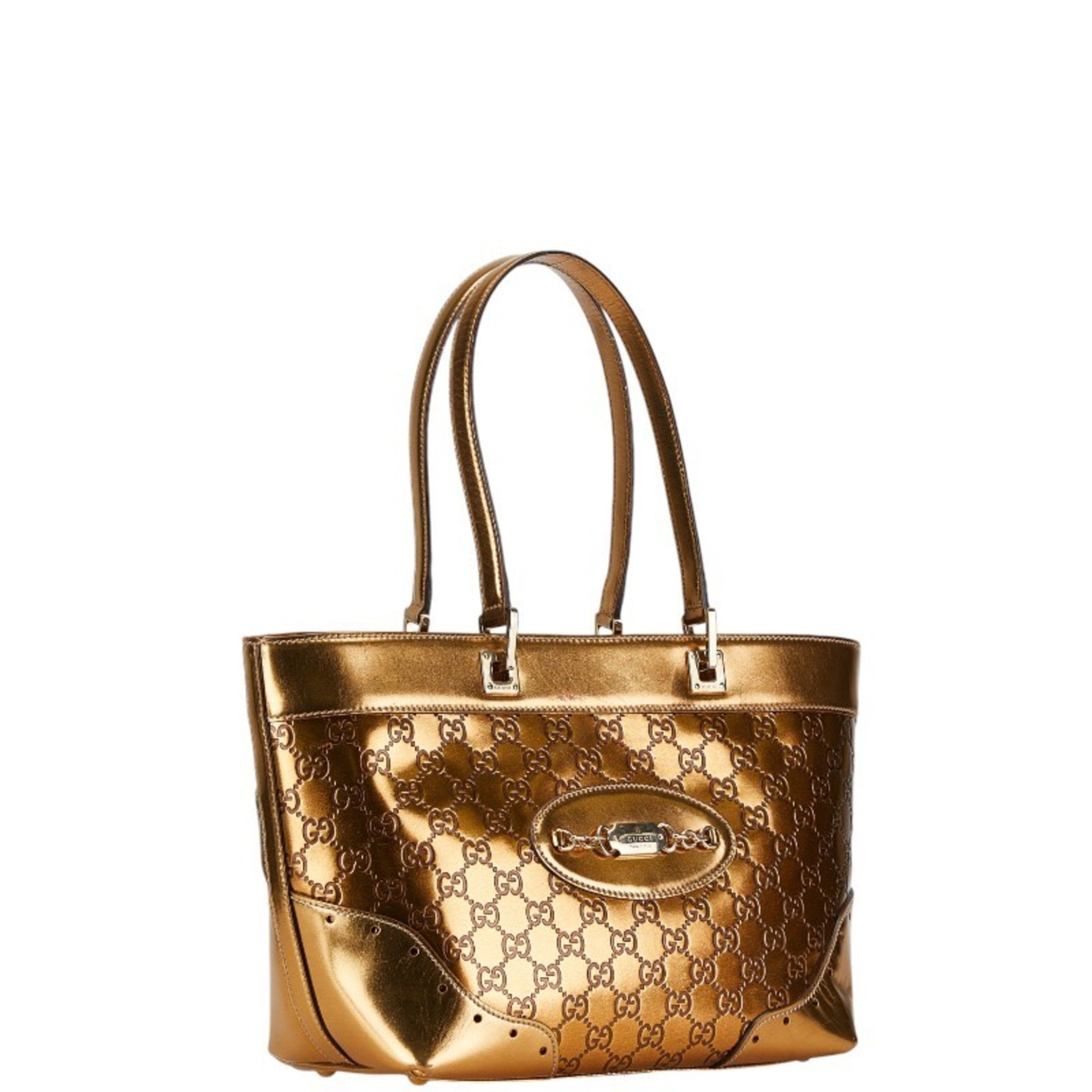 Gucci Guccissima Handbag Tote Bag 145993 Gold Leather Women's GUCCI