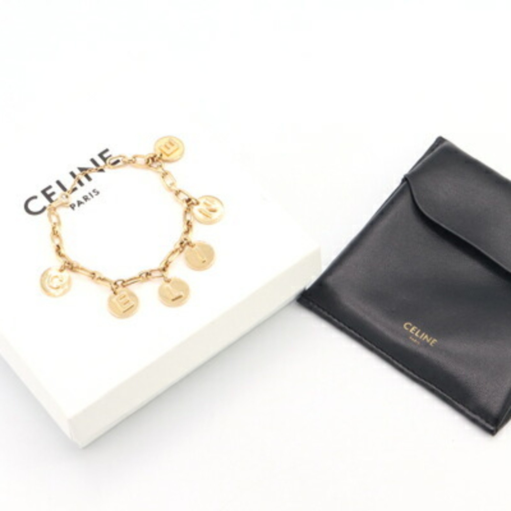 CELINE Bracelet Circle Gold Metal Women's