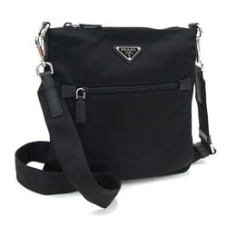 Prada Shoulder Bag 1BH716 Black Nylon No Gusset Triangle Men's Women's PRADA