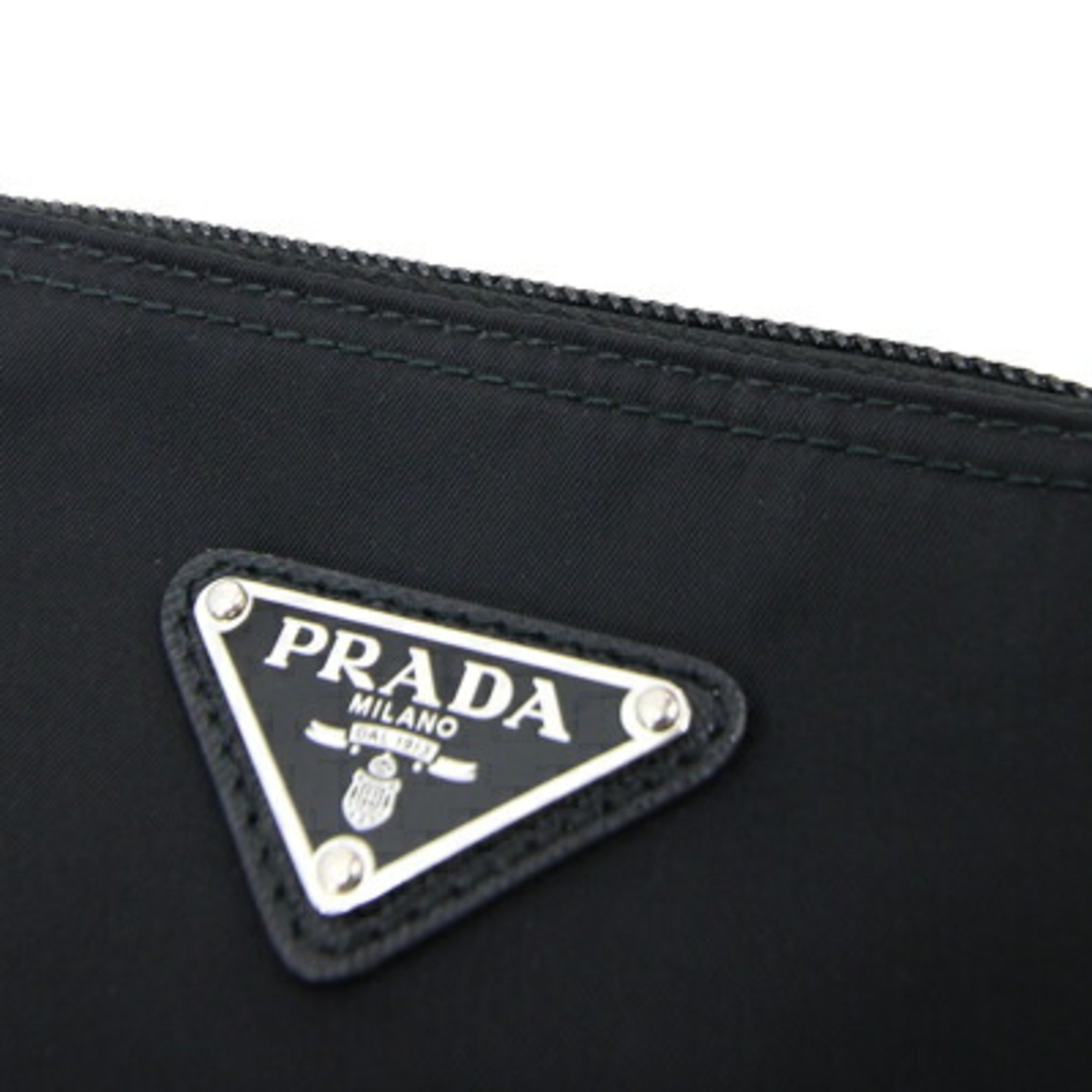 Prada Shoulder Bag 1BH716 Black Nylon No Gusset Triangle Men's Women's PRADA