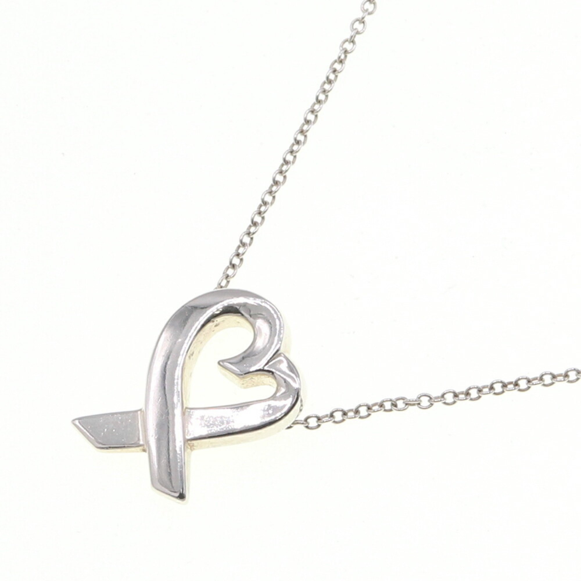 Tiffany Necklace Paloma Picasso Loving Heart SV Sterling Silver 925 Pendant Choker Women's TIFFANY & CO