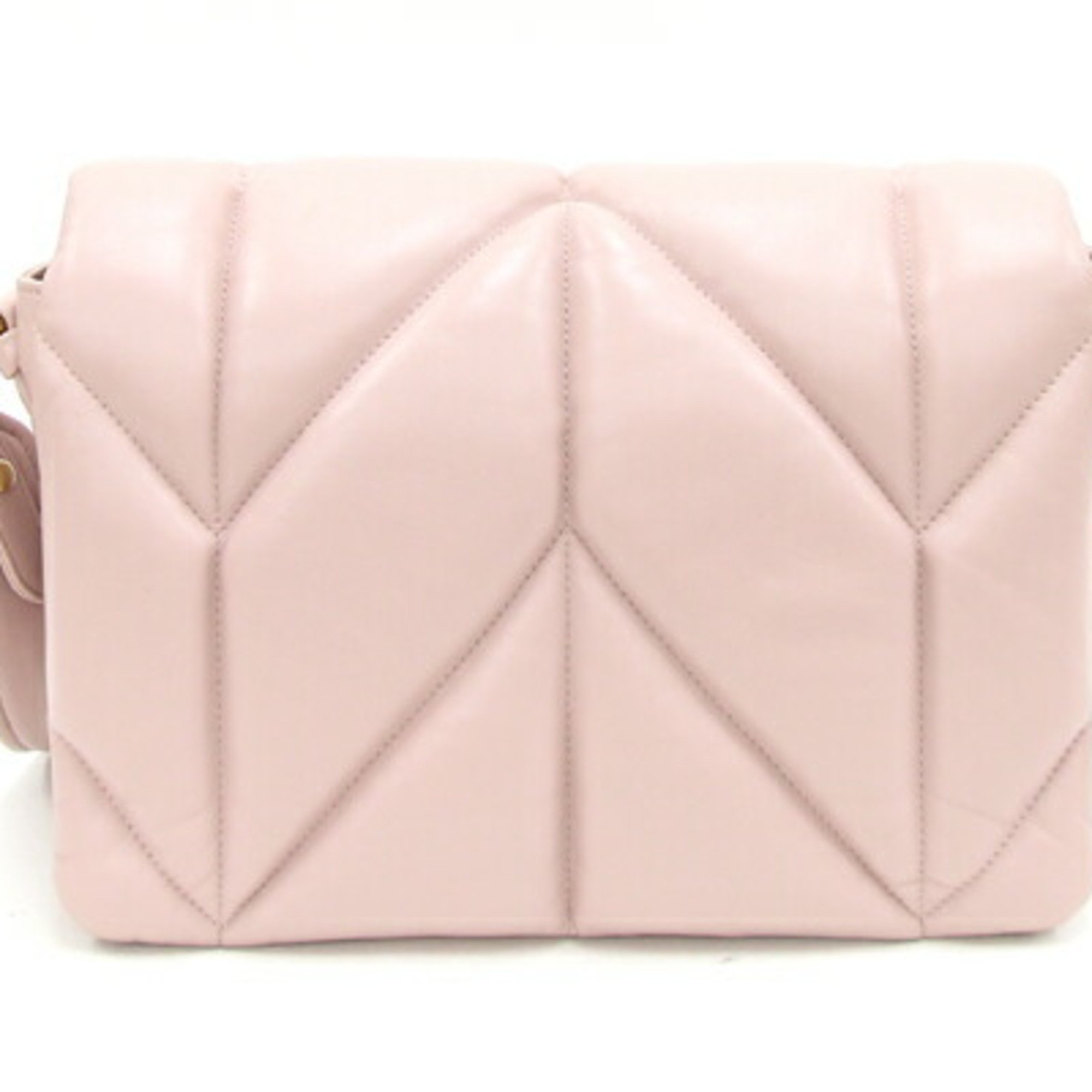 Miu Miu Miu Shoulder Bag 5BD213 Light Pink Leather Chain Women's Quilted Nappa MIUMIU