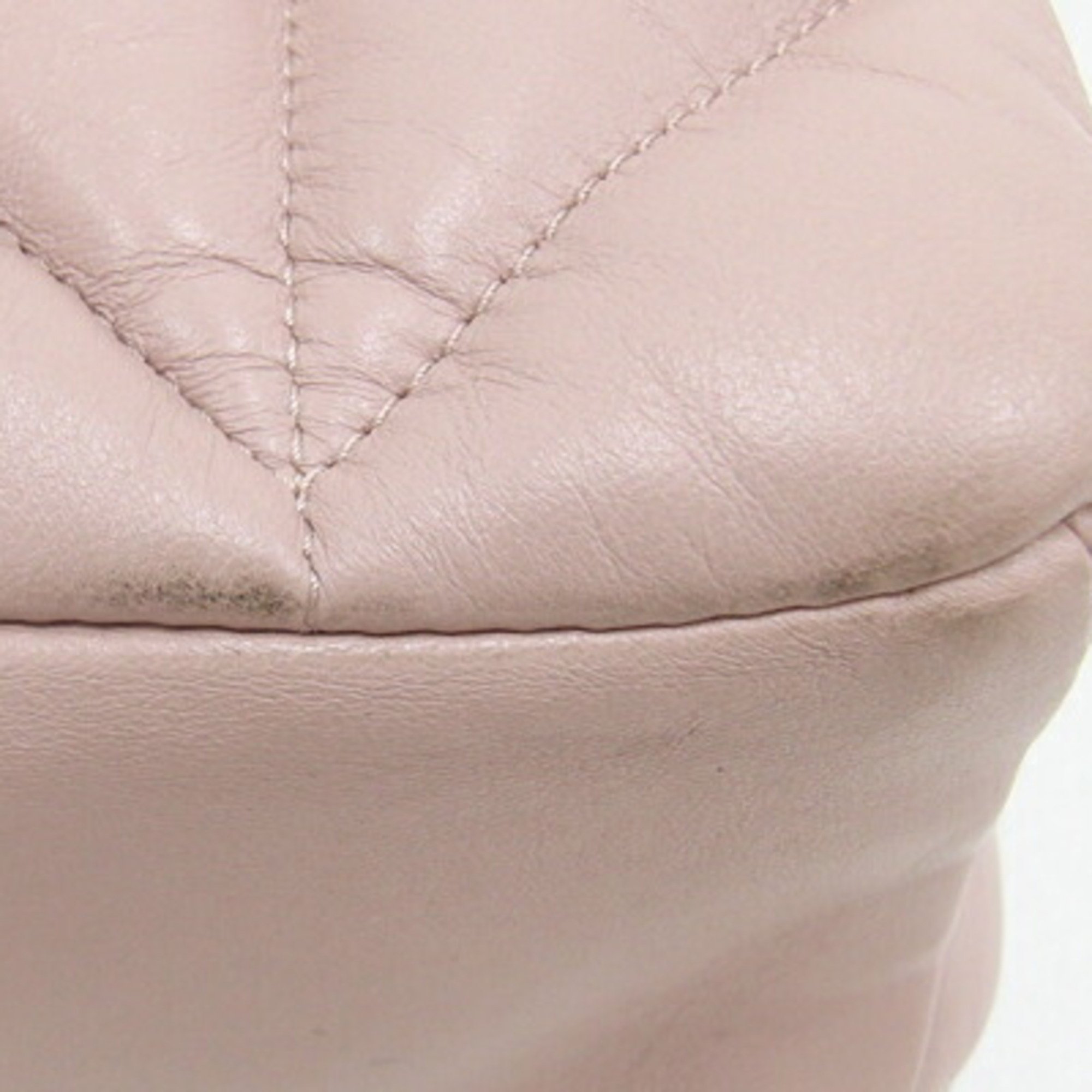 Miu Miu Miu Shoulder Bag 5BD213 Light Pink Leather Chain Women's Quilted Nappa MIUMIU