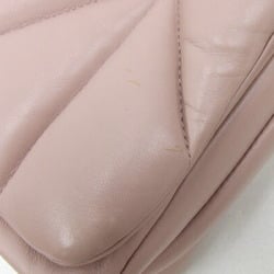 Miu Miu Miu Shoulder Bag 5BD213 Light Pink Leather Chain Women's Quilted Nappa MIUMIU