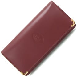 Cartier Bi-fold Long Wallet Must L3000466 Bordeaux Leather Women Men