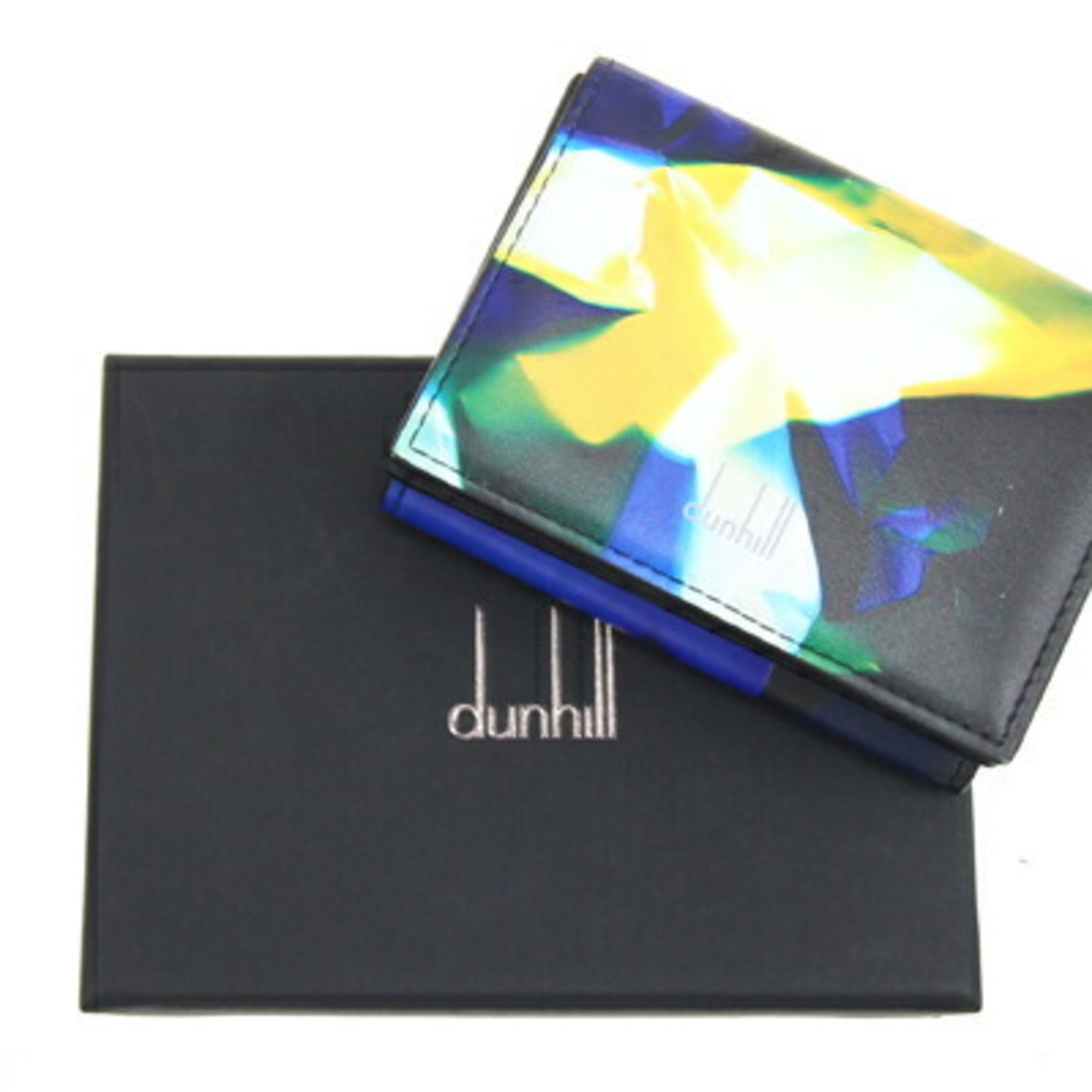 Dunhill Tri-fold Wallet Black Multi-Color Leather Compact Men's dunhill