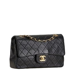 Chanel Matelasse Coco Mark Chain Shoulder Bag Black Lambskin Women's CHANEL