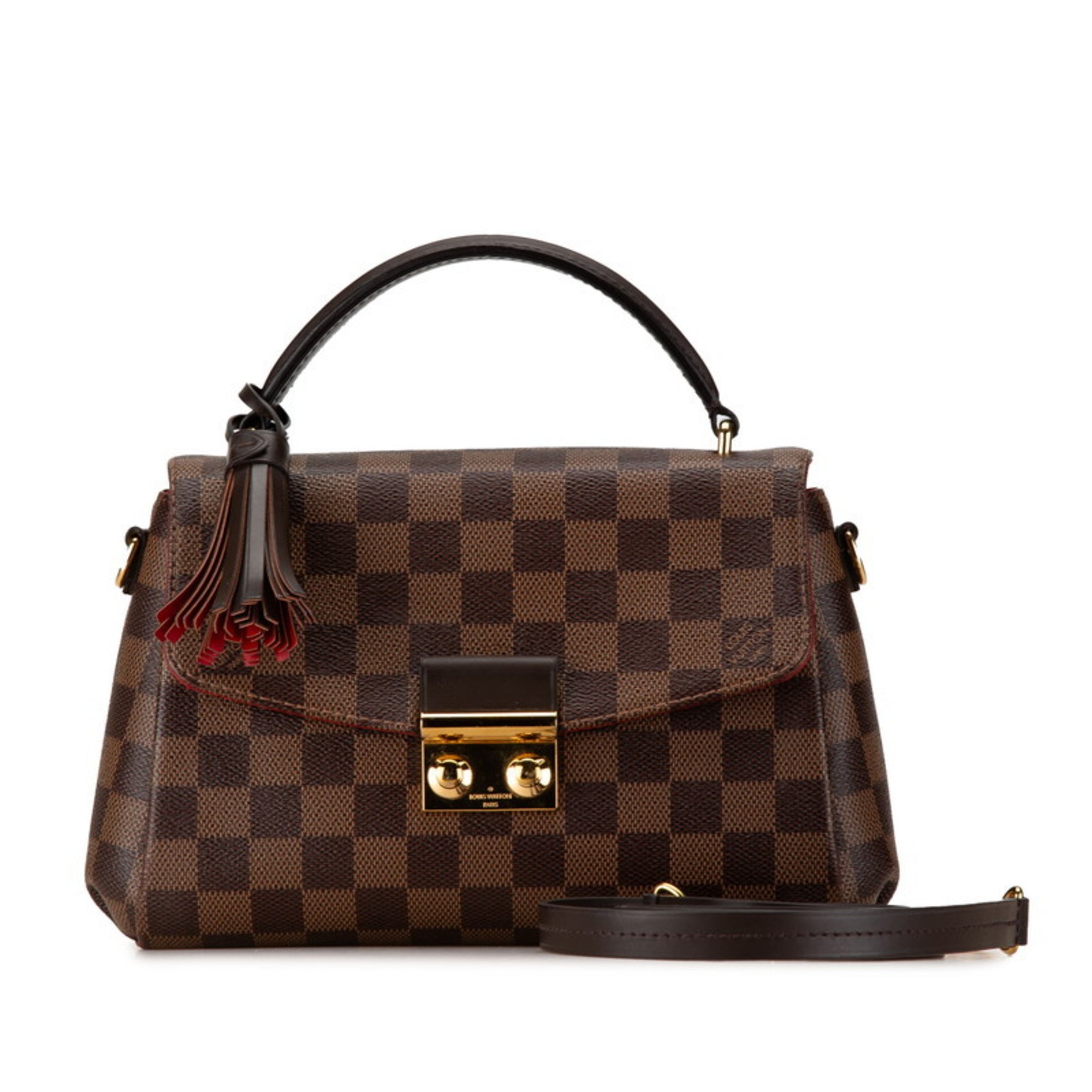 Louis Vuitton Damier Croisette PM Handbag Shoulder Bag N53000 Brown PVC Leather Women's LOUIS VUITTON