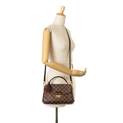 Louis Vuitton Damier Croisette PM Handbag Shoulder Bag N53000 Brown PVC Leather Women's LOUIS VUITTON