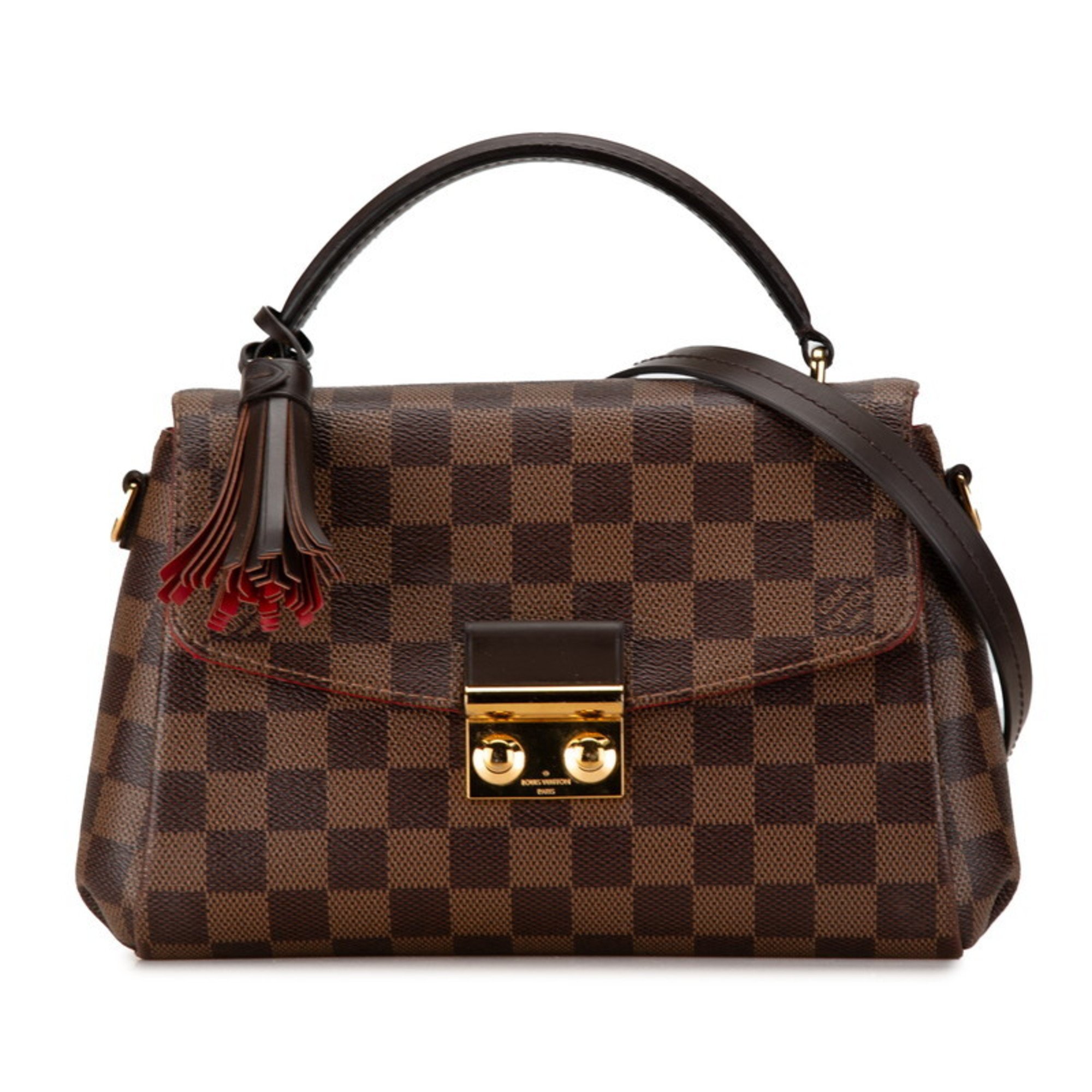 Louis Vuitton Damier Croisette PM Handbag Shoulder Bag N53000 Brown PVC Leather Women's LOUIS VUITTON