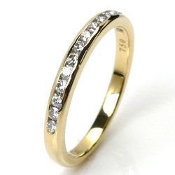 TIFFANY&Co. Tiffany K18YG Yellow Gold Half Circle Channel Setting Diamond Ring, Size 8, 1.9g, Women's