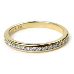 TIFFANY&Co. Tiffany K18YG Yellow Gold Half Circle Channel Setting Diamond Ring, Size 8, 1.9g, Women's