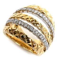 CHANEL K18YG Yellow Gold K18WG White Coco Crush YG x WG Diamond Ring Size 12.5 53 16.0g Women's