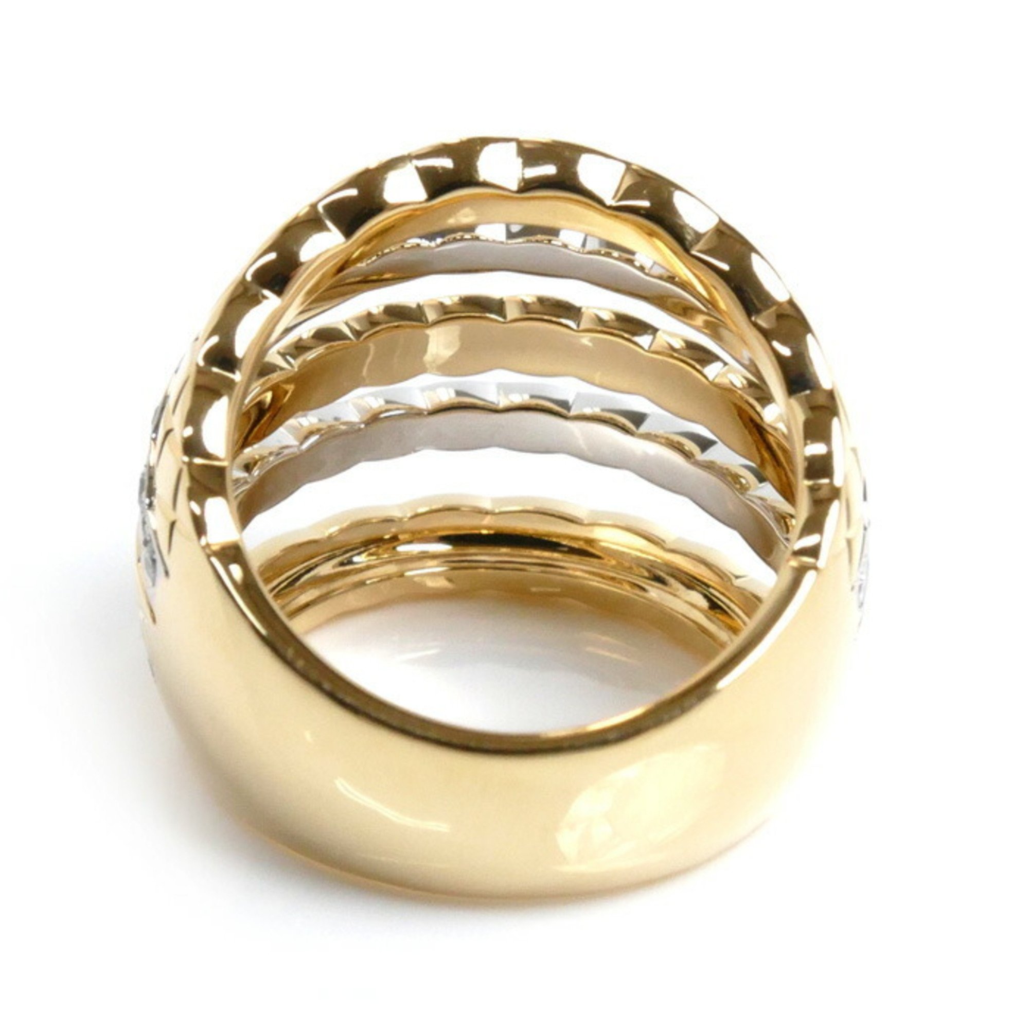 CHANEL K18YG Yellow Gold K18WG White Coco Crush YG x WG Diamond Ring Size 12.5 53 16.0g Women's