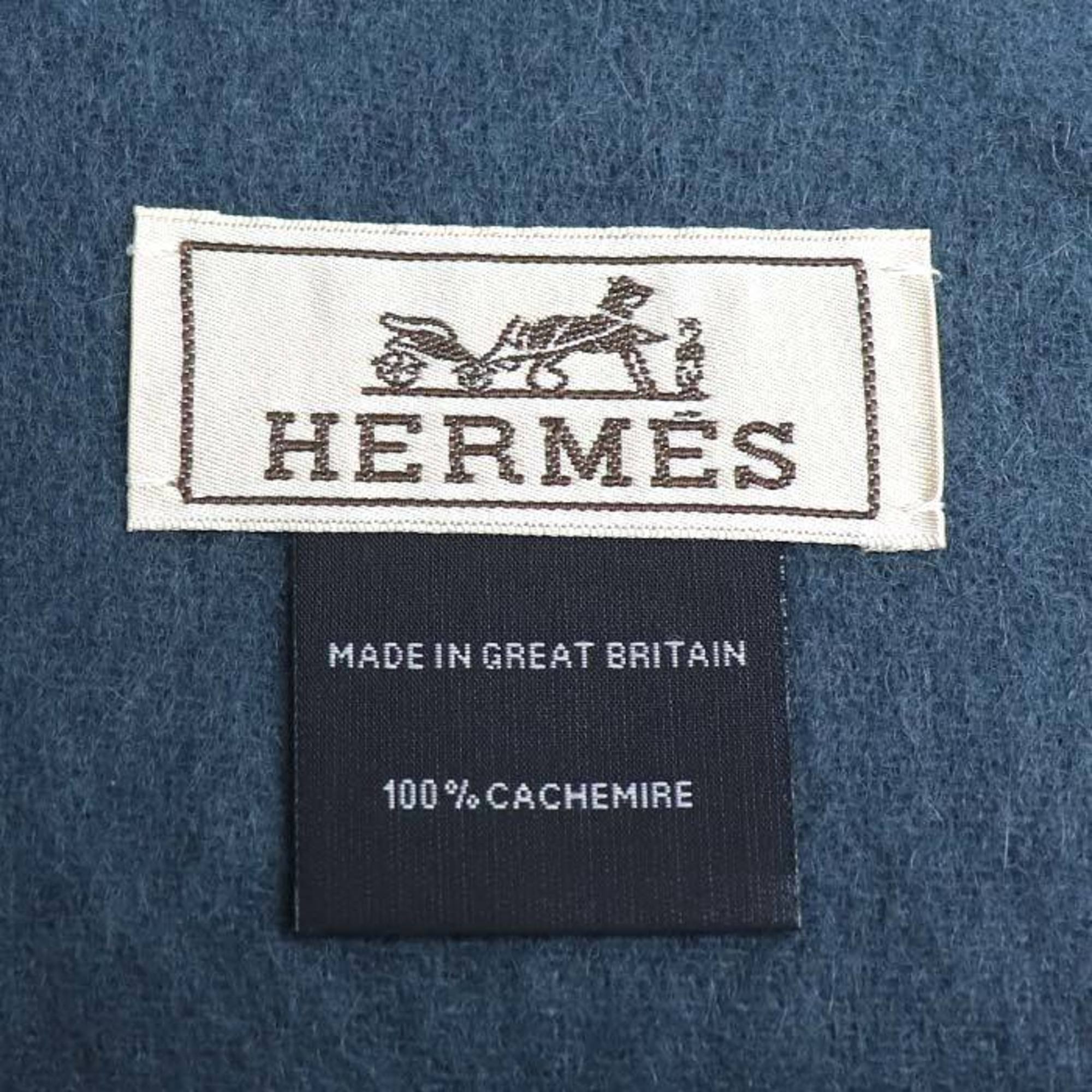 HERMES Reversible Scarf Navy Women's