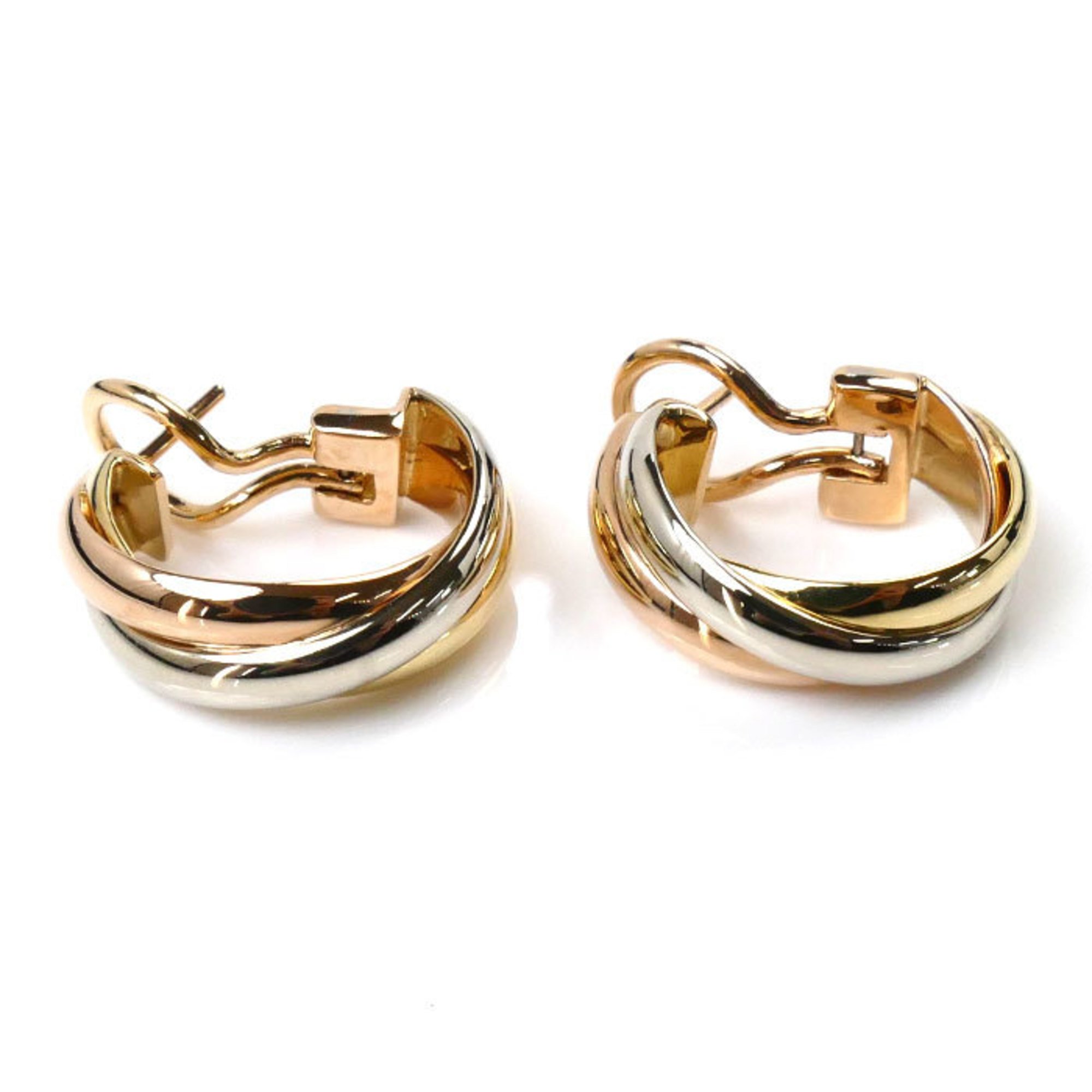 CARTIER K18YG/PG/WG Trinity Earrings 12.4g for Women